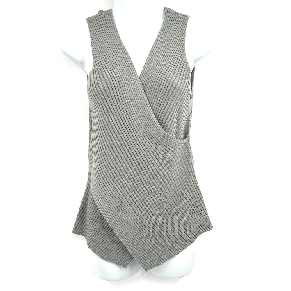 Hyfve grey cross over minimalist Avant-Garde Modern Chic gray ribbed textured M